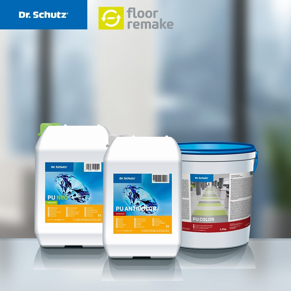 Drei Produkte zur Bodensanierung; copyright: Dr. Schutz GmbH...