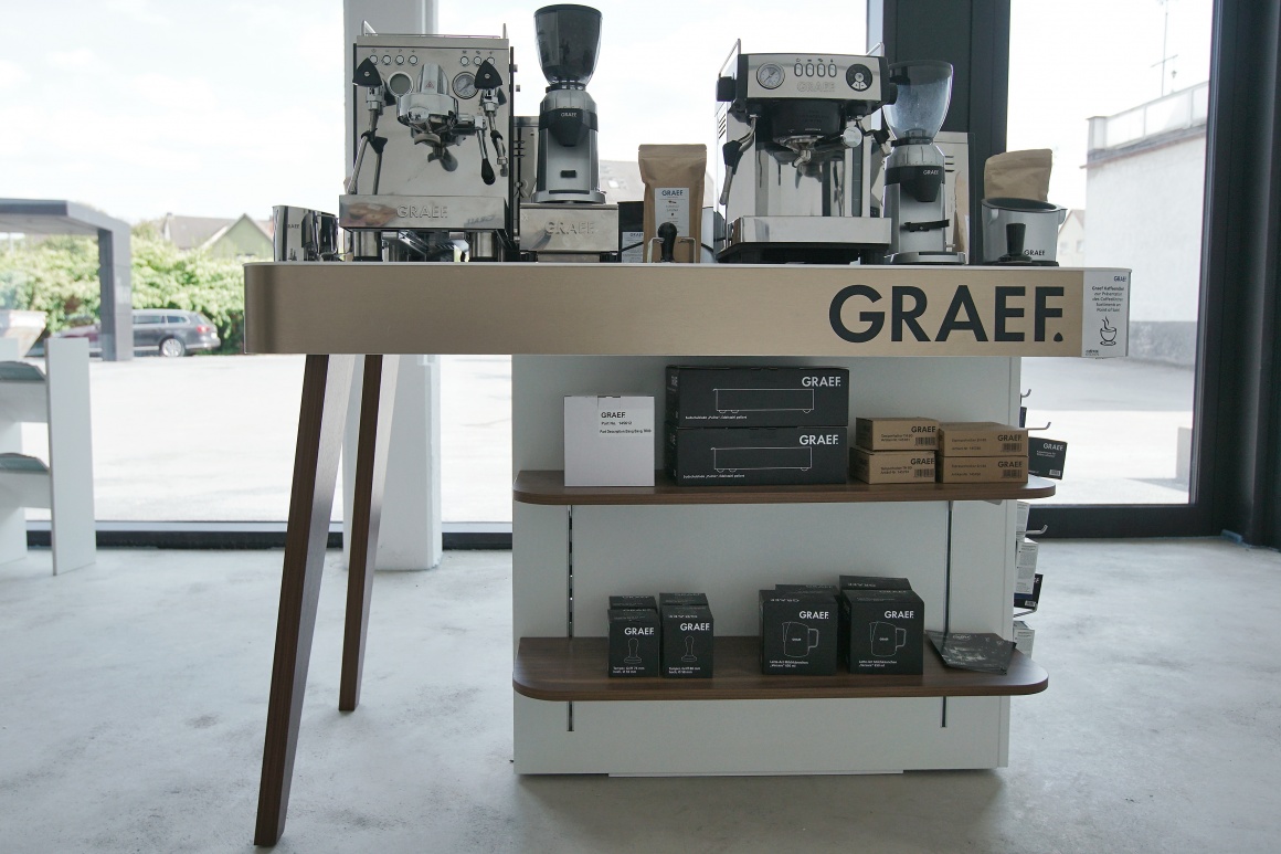 Warenpräsentation eines Kaffeeautomaten der Firma Graef...