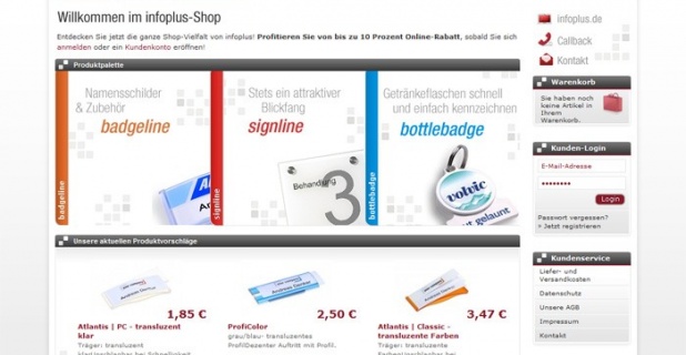 Infoplus Online-Shop im neuen Look