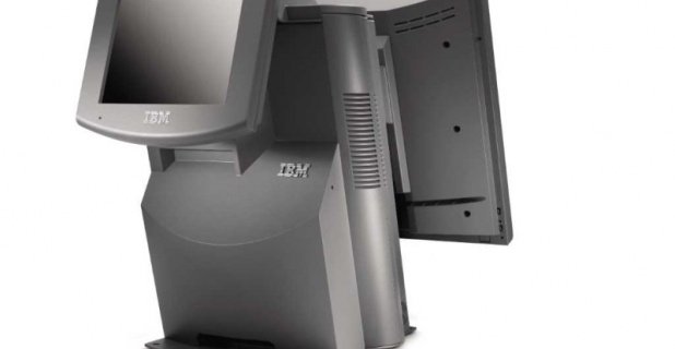 Die neue IBM SurePOS 500/2009 in Rundumansicht mit optionalem rückwärtigen...
