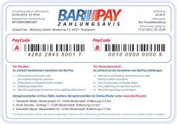 Beim BarPay-Verfahren übermitteln Online-Shops ihren Kunden einen Bezahlschein...