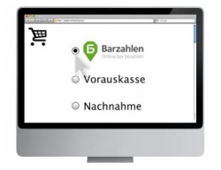 Der Kunde tätigt wie gewohnt seine Einkäufe im Internet und wählt Bar zahlen...