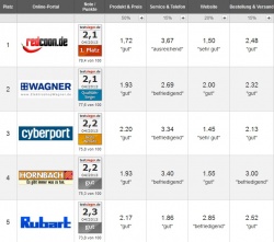 Abgeschlagen: Mit Hornbach landet der erste reine Baumarkt im Ranking nur auf...