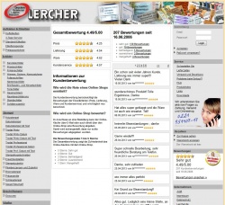 Ansicht der Kundenbewertungen auf www. lercherdirekt.de...