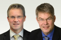 Dr.-Ing. Guenter Kuhlmann, Leiter F&E Hoeft & Wessel AG und Thomas Fortmeier,...