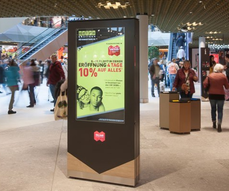 Foto: Digital Signage in der Mall of Switzerland