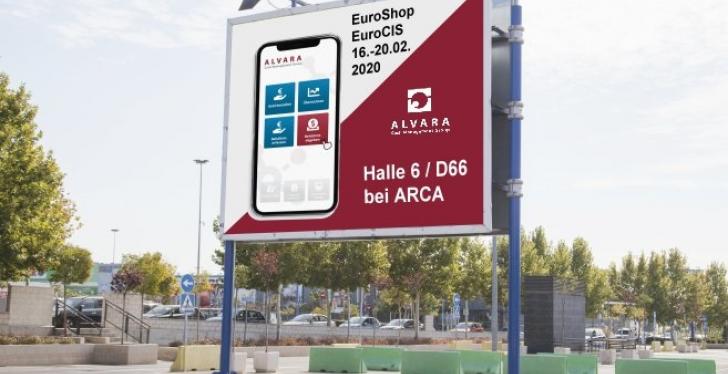 Plakat mit Alvara App und EuroShop Informationen