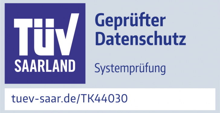 TÜV-Siegel zu geprüftem Datenschutz