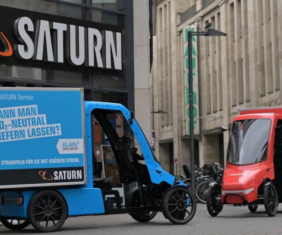 Foto: Pilotprojekt bei MediaMarktSaturn: Auslieferung mit E-Cargobikes...