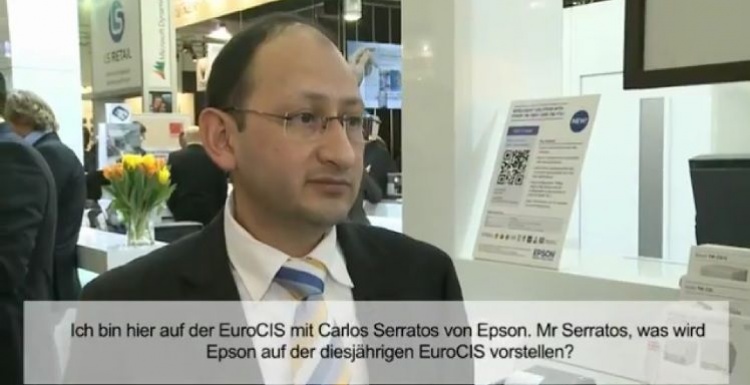 Foto: Carlos Serratos, Epson, im Gespräch mit EuroCIS TV...