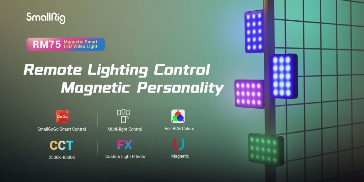 Vier verschiedenfarbige LED Lichter und englischer Text Remote Lighting Control...