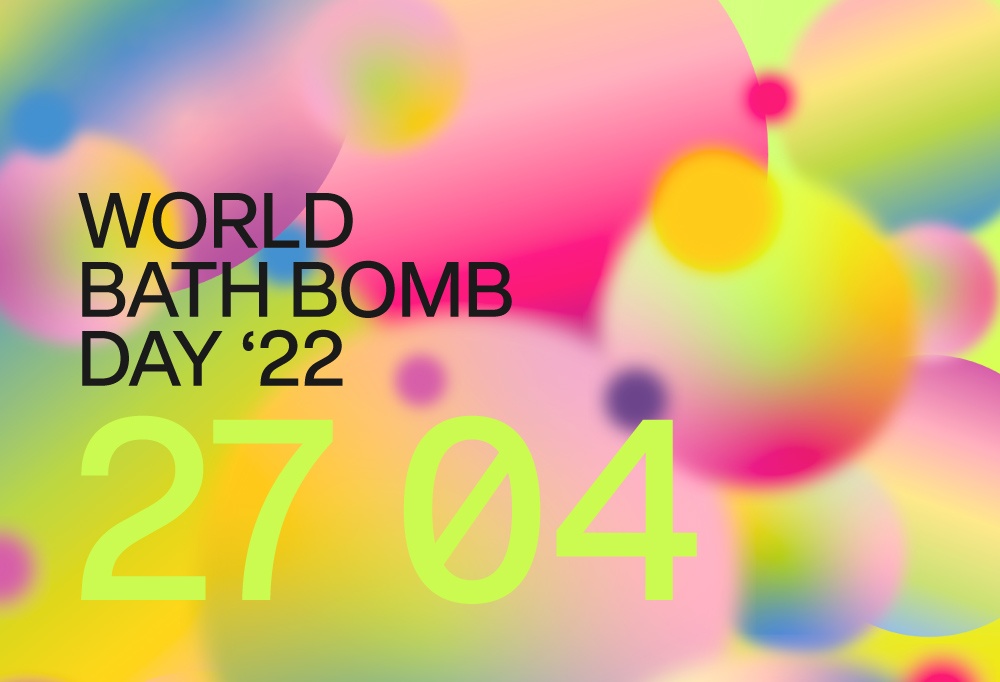 Eine Grafik zum World Bath Bomb Day am 27.04.2022