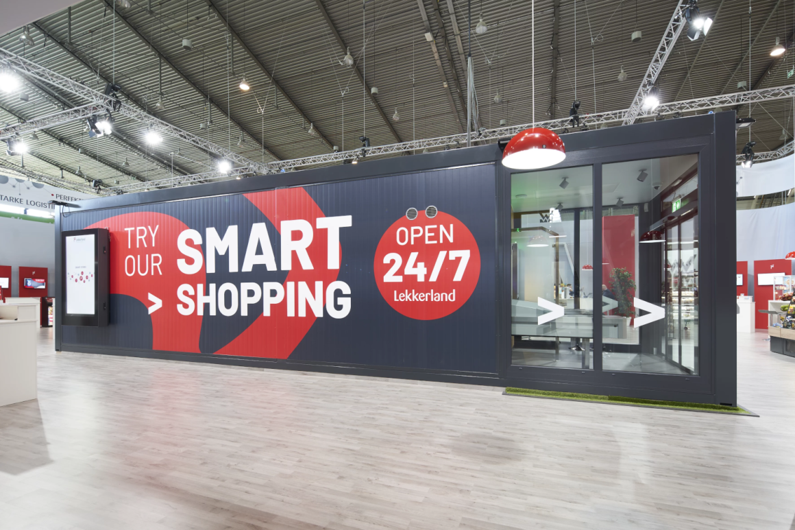 Ein in der Messehalle aufgebauter Smart Store