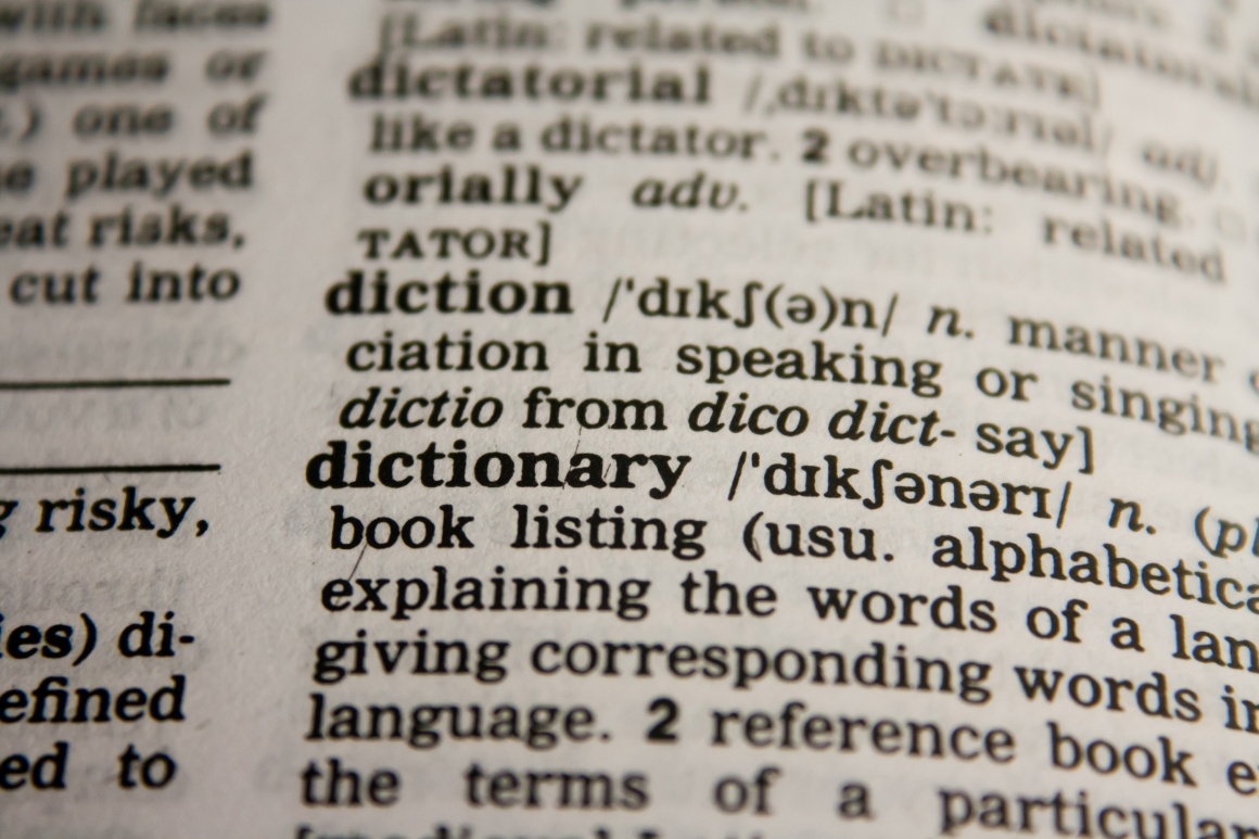 Ein Ausschnitt aus einem englischen Wörterbuch