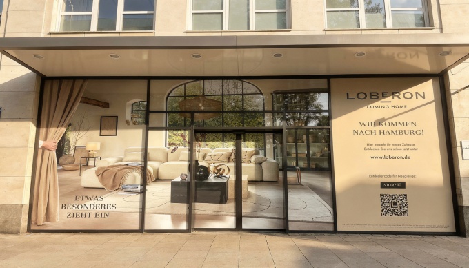 LOBERONStore in HAmburg vor der Eröffnung von außen....