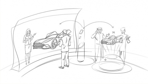 Im Szenario „Autokauf der Zukunft“ erkennen Sensoren, dass sich ein Kunde...