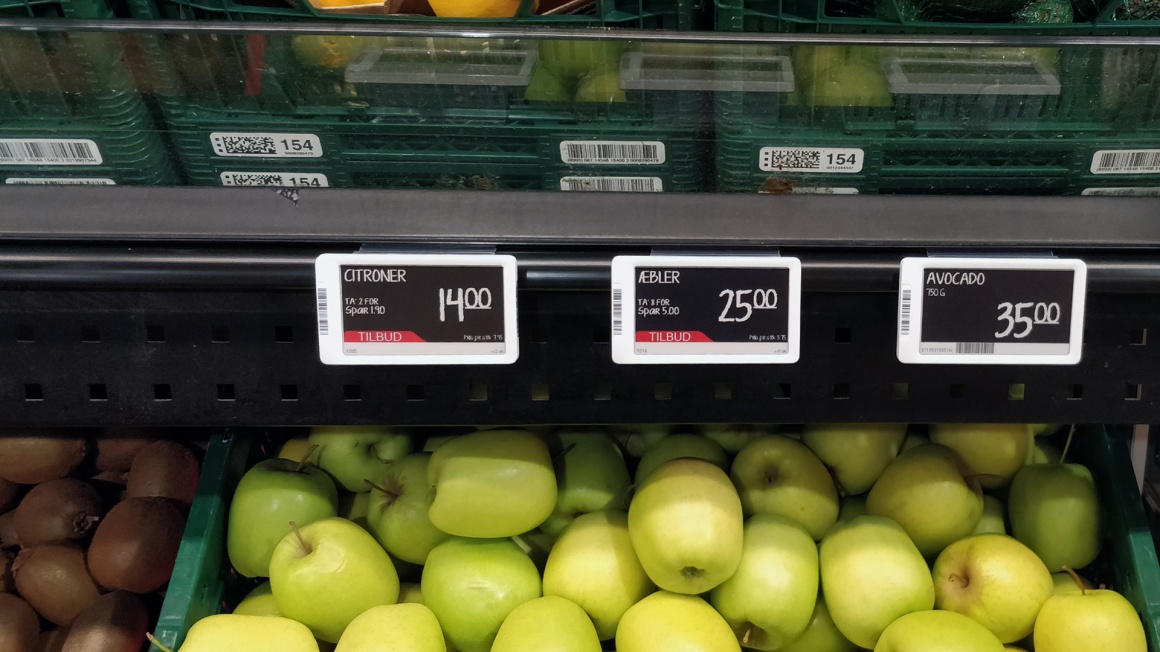 digital price labelling in supermarket; Copyright: Delfi Technologies...
