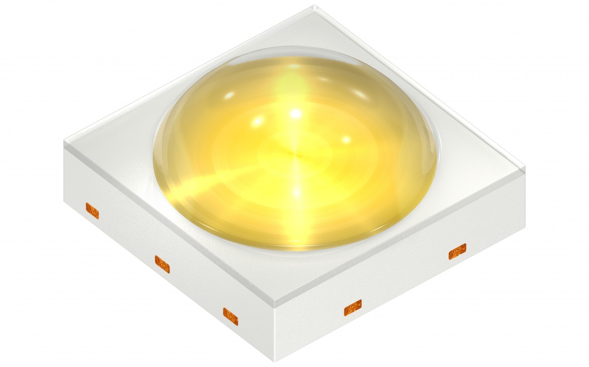 Die neue LED von Osram - gelbe Leuchte, weißes quadratisches Gehäuse...