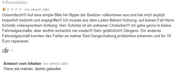 So sollte die Antwort auf eine öffentliche Beschwerde bei Google My Business...