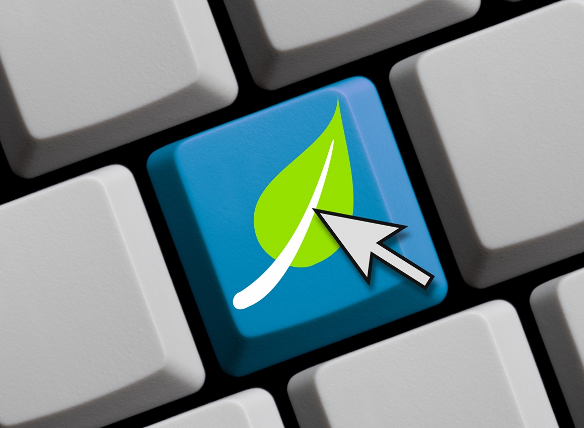 Nachhaltigkeitssymbol auf Tastatur