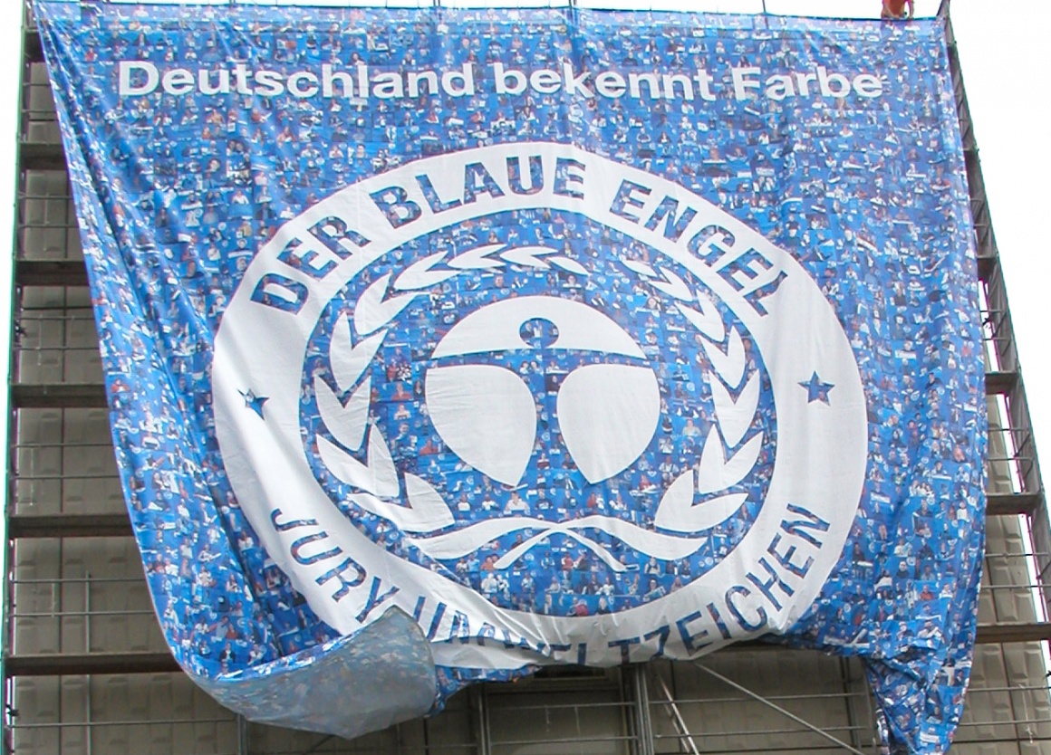 Logo des Blauen Engel zum Jubiläum